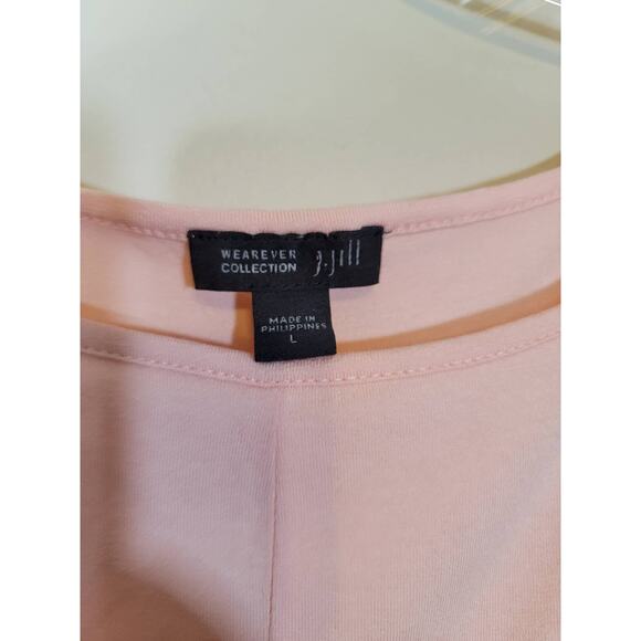 J. Jill Wearever Collection Round Neck Blouse Top 3/4 Sleeve Peach Size Large - Picture 2 of 5